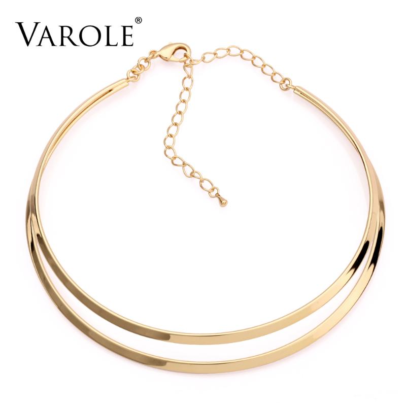 VAROLE Fashion Double Lines Gold Color Torque Choker Necklaces For Women Statement Maxi Collier Jewelry Colar Feminino
VAROLE Fashion Double Lines Gold Color Torque Choker Necklaces For Women Statement Maxi Collier Jewelry Colar Feminino