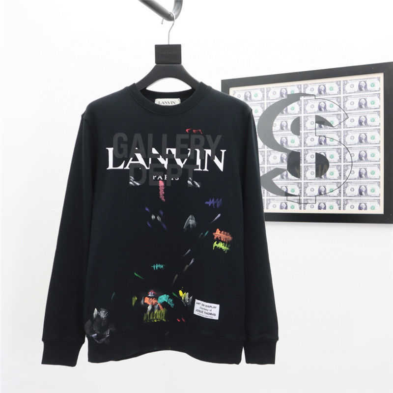 Mens and womens hoodie long-sleeved sweaters lanvin ink-splashing graffiti letters printed cotton fashion pullover round neck, Black
Mens and womens hoodie long-sleeved sweaters lanvin ink-splashing graffiti letters printed cotton fashion pullover round neck, Black