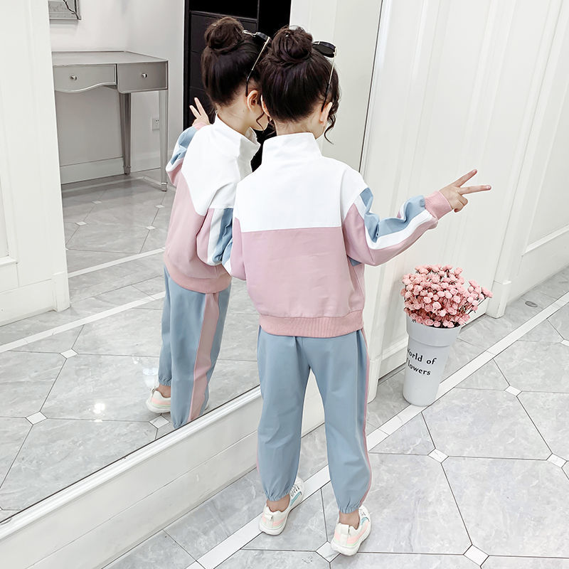 Girl Sports Suit 2020 Autumn Outfit Sets for Girls Coat +pants 2pcs Children Clothing Kids Clothes Baby Girls Spring OutwearX1019