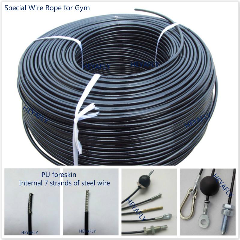 5mm 6mm Fitness GYM special wire rope 5/6mm diameter PU skin weight warehouse 800KG fitness equipment accessories
5mm 6mm Fitness GYM special wire rope 5/6mm diameter PU skin weight warehouse 800KG fitness equipment accessories