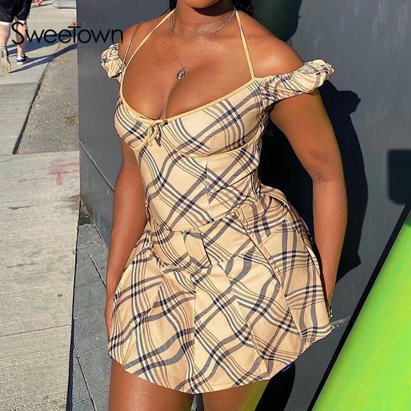 Sweetown Preppy Style Curve Striped Pleated Skirts Woman Trendy 2020 Cute Y2K Aesthetic Clothes High Waist Casual 90s Mini Skirt, Khaki
Sweetown Preppy Style Curve Striped Pleated Skirts Woman Trendy 2020 Cute Y2K Aesthetic Clothes High Waist Casual 90s Mini Skirt, Khaki
