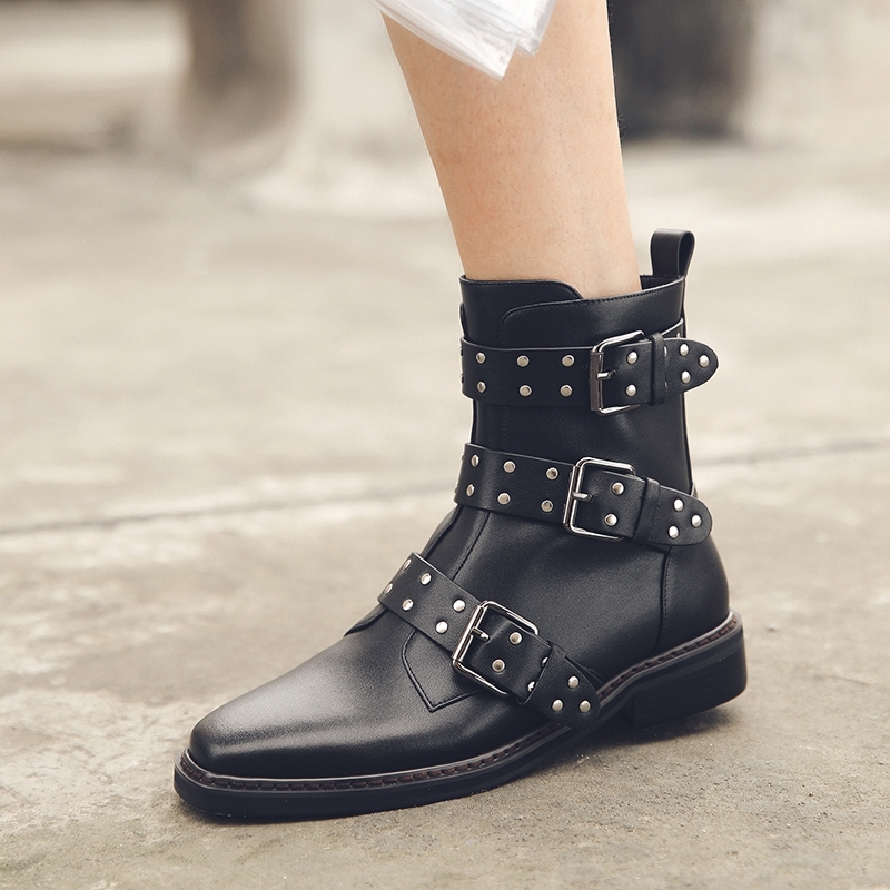 2020 Genuine Leather Wome Rivets Fall Ankle Boots for Ladies Motorcycle Snowshoes Fbz5, Black
2020 Genuine Leather Wome Rivets Fall Ankle Boots for Ladies Motorcycle Snowshoes Fbz5, Black