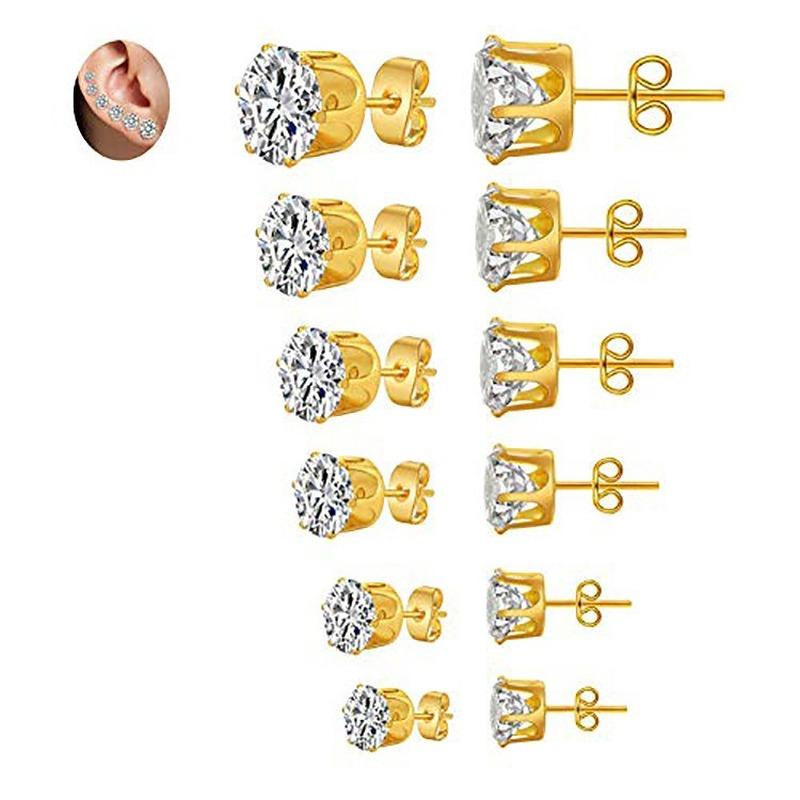 Stud 6PCS/Set Classic Colored Shine Crystal Cubic Zircon Earrings Set For Women Fashion Round Stainless Steel Jewelry
Stud 6PCS/Set Classic Colored Shine Crystal Cubic Zircon Earrings Set For Women Fashion Round Stainless Steel Jewelry