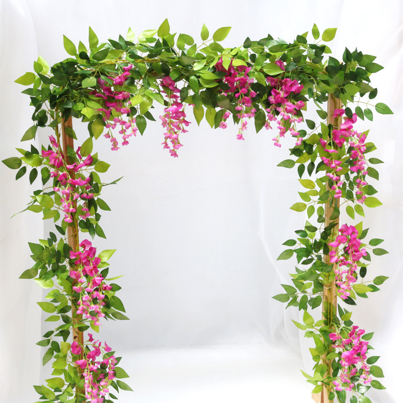 2 meters Hydrangea leaf vine wedding decorative flower wall arrangement home bathroom decoration accessories Artificial flowers