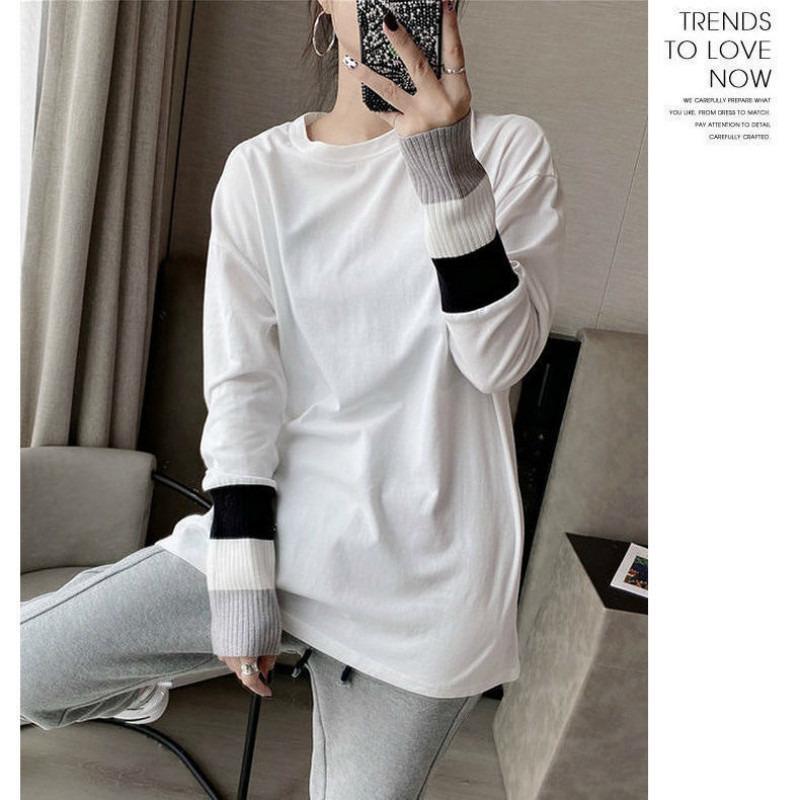 New autumn 2021 top bf lazy white o-neck long female sleeve in base t-shirt y437 0VDX, Bai
New autumn 2021 top bf lazy white o-neck long female sleeve in base t-shirt y437 0VDX, Bai