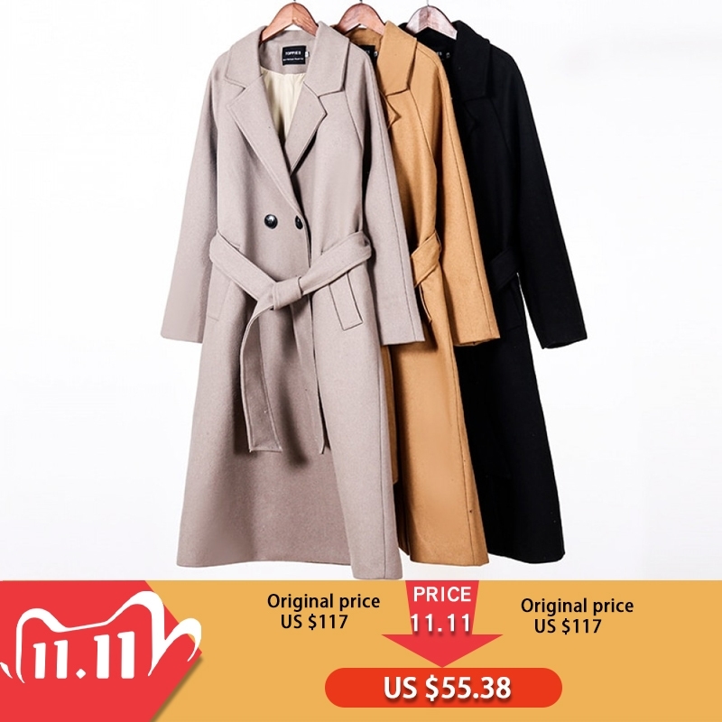 toppies Fall wool coat women long coat jacket 50% wool ladies outwear double breasted outwear 201104, Gray brown
toppies Fall wool coat women long coat jacket 50% wool ladies outwear double breasted outwear 201104, Gray brown