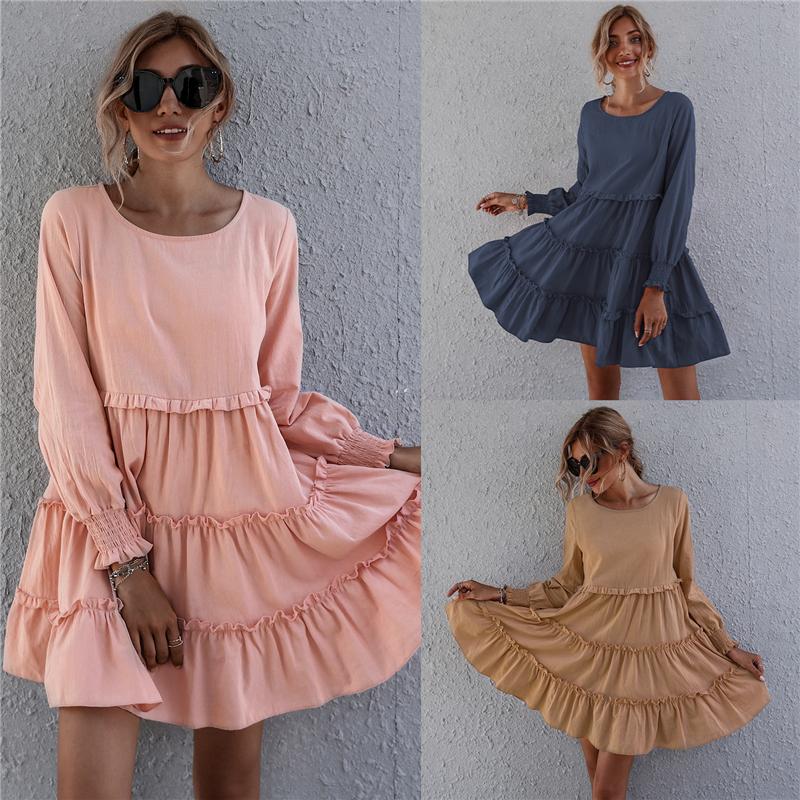 3 colors Sexy Women Long Sleeve Ruffle mini Dress Autumn Fashion Solid Dress for Ladies Loose Mini 2020
3 colors Sexy Women Long Sleeve Ruffle mini Dress Autumn Fashion Solid Dress for Ladies Loose Mini 2020