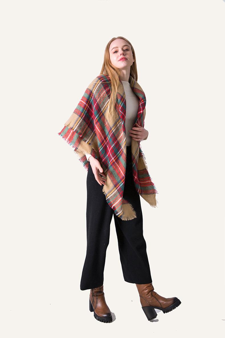 Wedding Accessories Other Accessories 34 Colors Plaid Pashmina Scarf 140*140CM Woman Oversized Tartan Wrap Shawl Square Tassel Scarves Warm