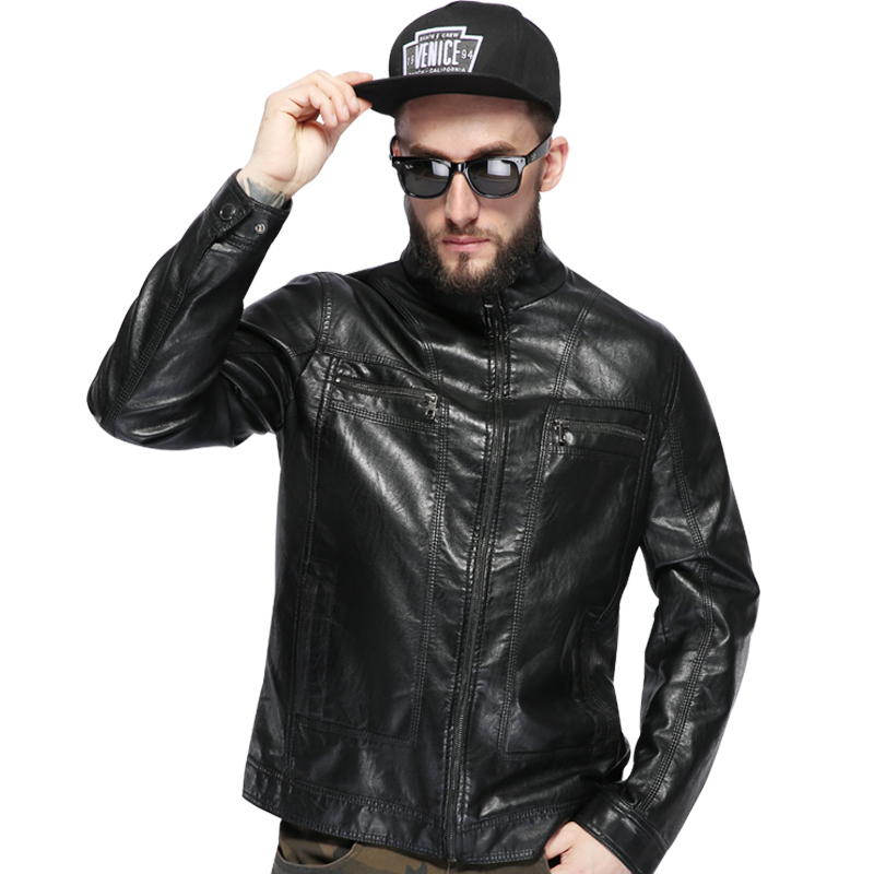 Motorcycle Leather Jacket Men Autumn Winter Men's Leather Jacket jaqueta de couro masculina Mens leather Jackets Coats 5XL T200319
