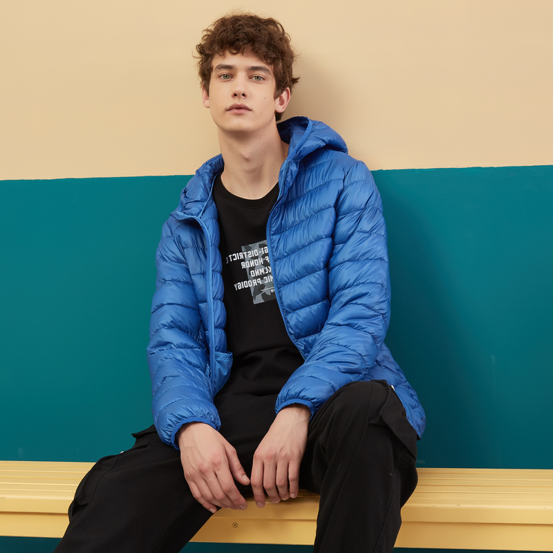 Metersbonwe Padded coat men winter new student Hooded light cotton clothes youth jacket men 201026