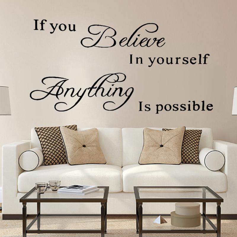 Quote if you believe in yourself anything is possible Family Wall Stickers for living room Mural Art Home Decor Wall Decals
Quote if you believe in yourself anything is possible Family Wall Stickers for living room Mural Art Home Decor Wall Decals