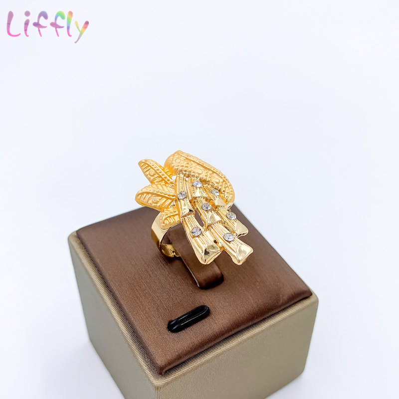 Nigerian Fashion Jewelry Sets Leaf Shape Necklace Gold Bracelet Women Dubai Jewelry set Earrings Wedding Bridal Crystal Ring 201222