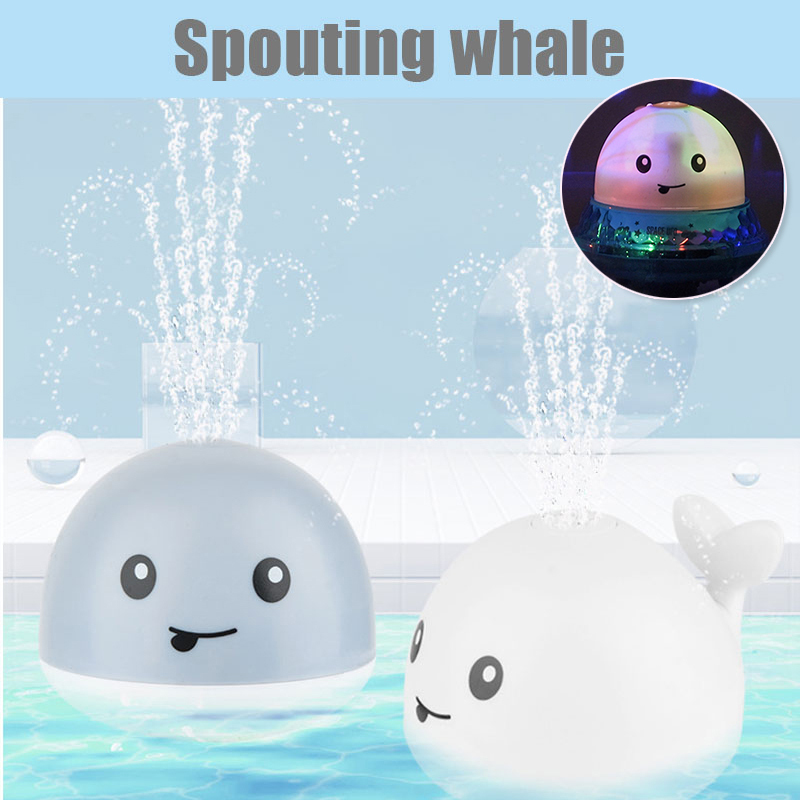 Baby Bath Flashing Light And Spray water Whale Toys Water Reaction Flashing Baby Bathroom Toys Lamp Bath Toys As Kids Gift LJ201019