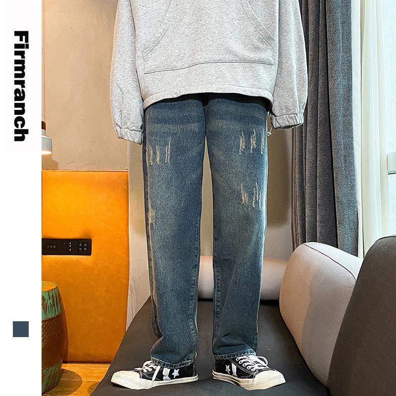 Firmranch 2020 Spring/Autumn American Distressed Straight Trousers Men Wide Leg Loose Jeans Youth Retro Blue Long Demin Pants, Bule
Firmranch 2020 Spring/Autumn American Distressed Straight Trousers Men Wide Leg Loose Jeans Youth Retro Blue Long Demin Pants, Bule