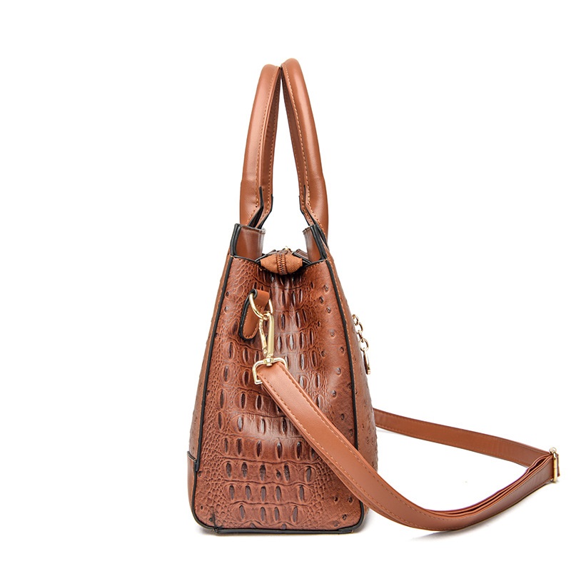 Shoulder Fashion Ladies Crocodile Pattern Design Handbag PU Retro Womens Casual Bag