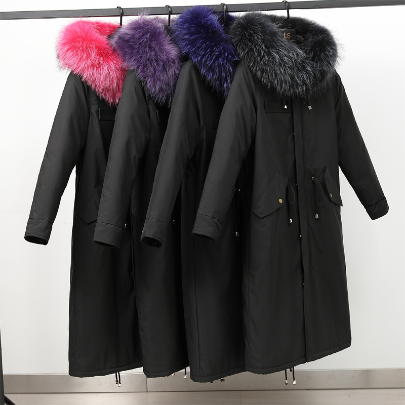 New Winter Women Collection Jacket Coat There Hood with Fur Collar Kneelength Warm Women Parka Long Slim Thick FANMUER 200928