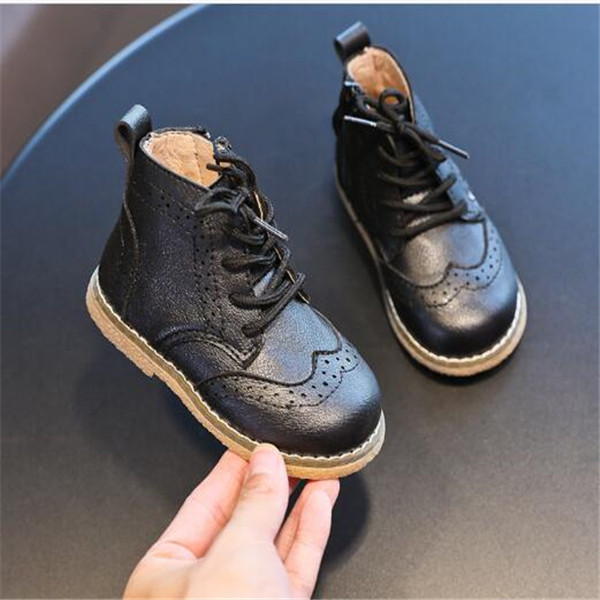 Childrens Martin boots spring autumn side zipper kids boys girls soft sole Casual shoes sneaker