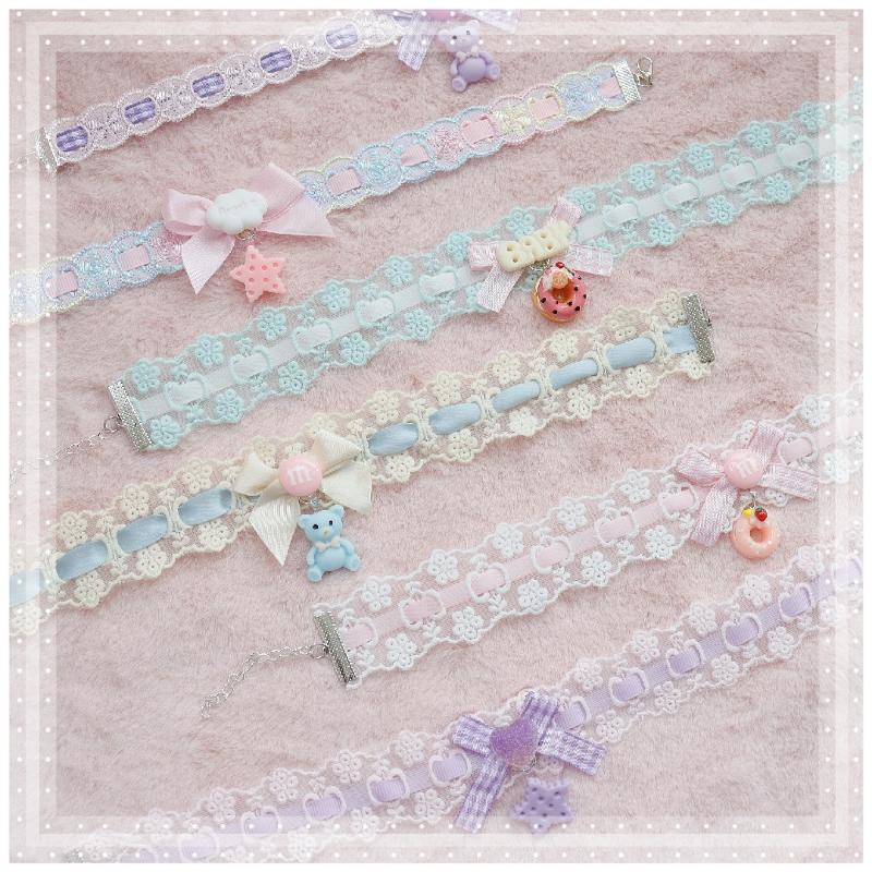 Chokers Macaroon Pink Blue Yellow Lace Bow Lolita Collar Neckband Choker Sweet Girl
Chokers Macaroon Pink Blue Yellow Lace Bow Lolita Collar Neckband Choker Sweet Girl
