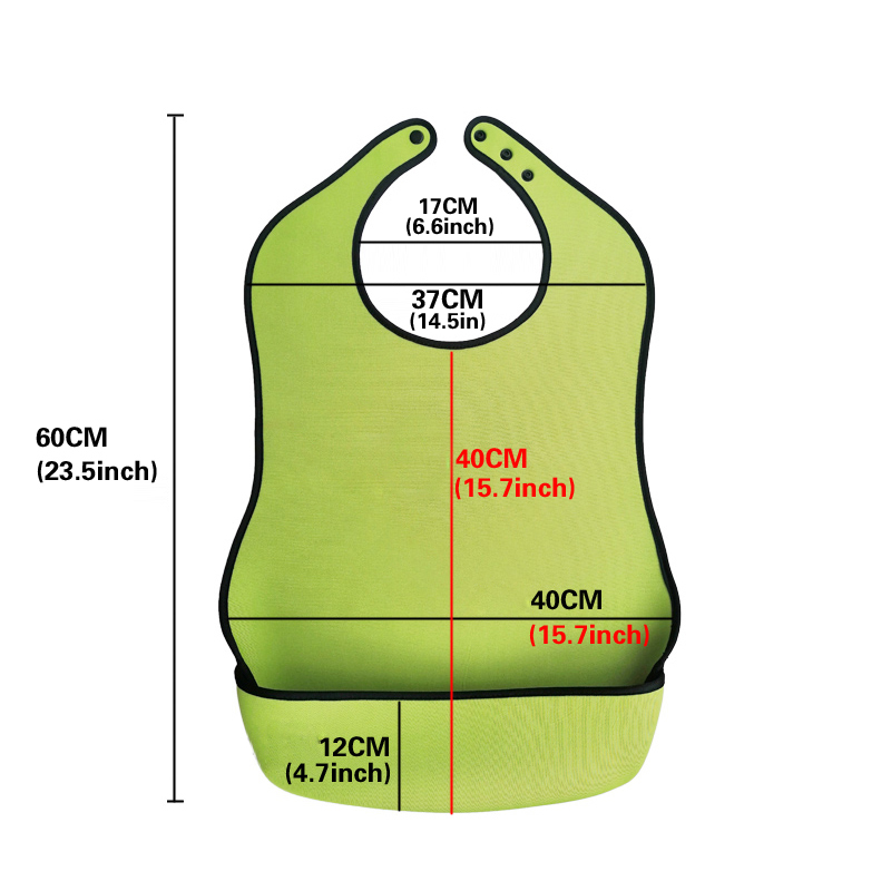 Adult Bib Waterproof Anti-oil Diving Fabric Bib Elderly Aged Senior Citizen Mealtime Cloth Protector Disability Aid Aprons LJ200815