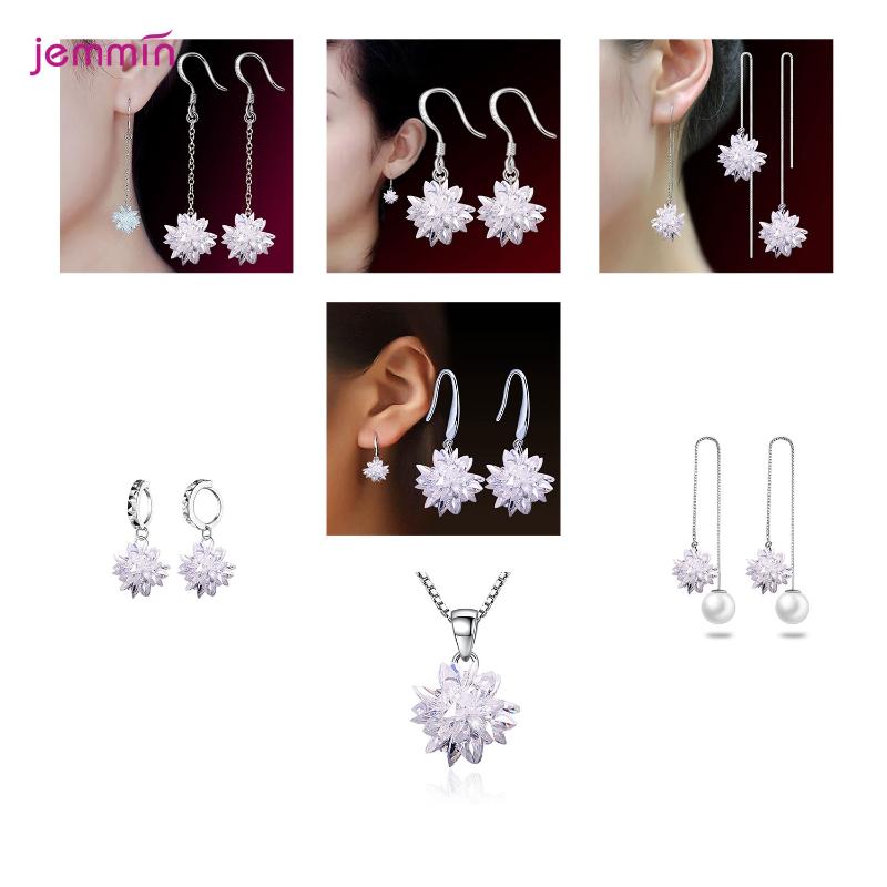 Dangle & Chandelier Crystal Snowflake 925 Sterling Silver Pendant Earrings Necklace Kit For Women Multiple Styles Wedding Engagement Jewelry
Dangle & Chandelier Crystal Snowflake 925 Sterling Silver Pendant Earrings Necklace Kit For Women Multiple Styles Wedding Engagement Jewelry