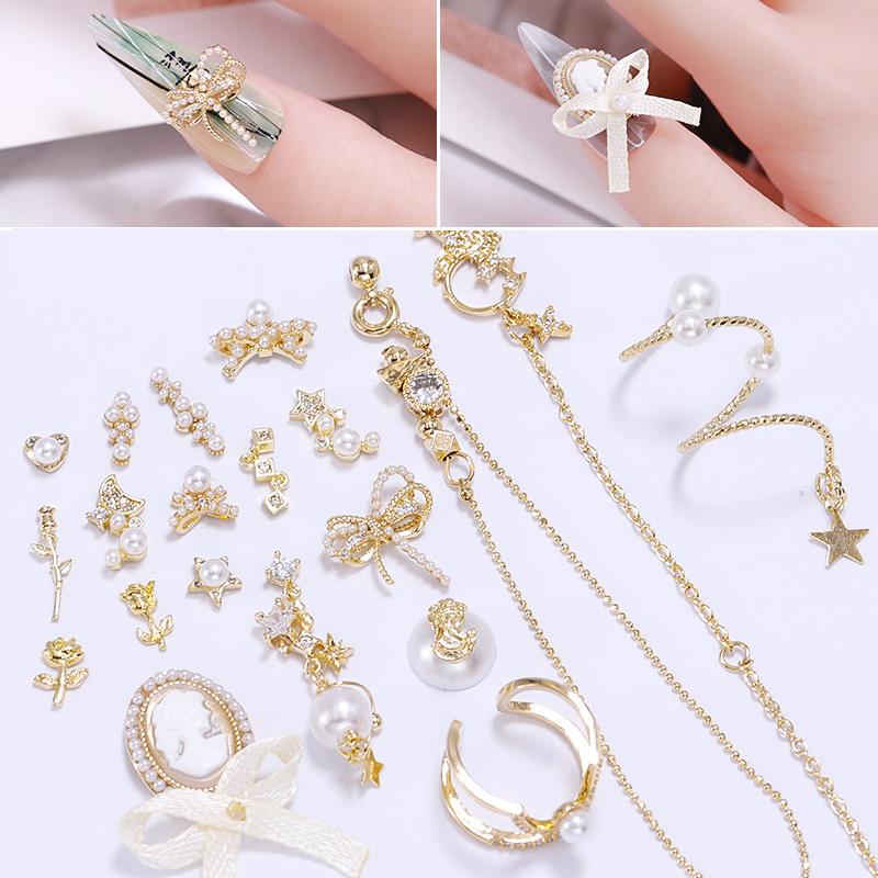 5pcs zircon alloy Nail art decoration Delicate Zircon Diamond Ring Chain Pearl Pendant Bow metal nail art accessories charm
5pcs zircon alloy Nail art decoration Delicate Zircon Diamond Ring Chain Pearl Pendant Bow metal nail art accessories charm