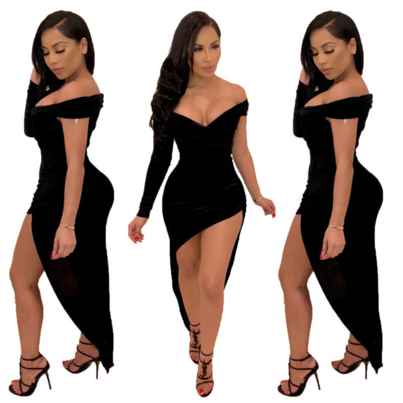 Women Dress Fashion Sexy Asymmetric V-neck Skirt Women Designers Clothes 2020 Biack, Black;gray
Women Dress Fashion Sexy Asymmetric V-neck Skirt Women Designers Clothes 2020 Biack, Black;gray