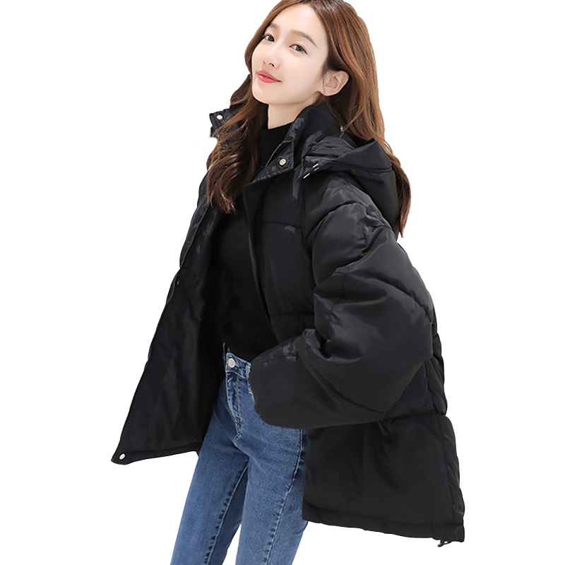 Winter Women Warm Parkas Jackets Coats Plus Size Loose Outerwear cottonpadded jacket Thicken Female Fashion Solid Parka 201019