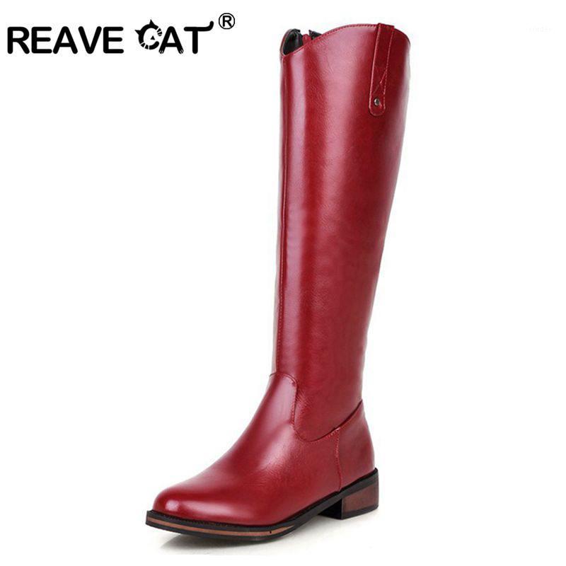 REAVE CAT Brand Women Boots Knee High Pu Riding Boot Side Zipper Low Heels Buckles Bottine Femme Slim Botas Mujer A2471, Red short velvet
REAVE CAT Brand Women Boots Knee High Pu Riding Boot Side Zipper Low Heels Buckles Bottine Femme Slim Botas Mujer A2471, Red short velvet