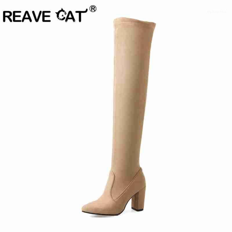 REAVE CAT 2020 Over The Knee Boots Square Med Heel Women Boots Sexy Ladies Slip on Stretch Fabric Fashion Black A10831
REAVE CAT 2020 Over The Knee Boots Square Med Heel Women Boots Sexy Ladies Slip on Stretch Fabric Fashion Black A10831