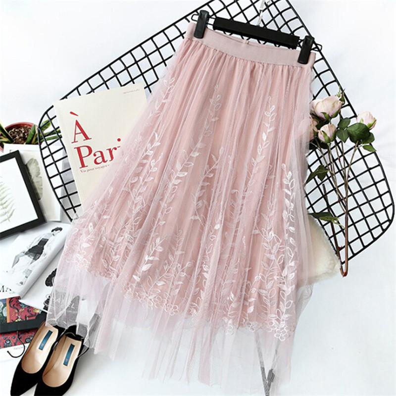 Hot Sale Womens Mesh Skirts Fashion Long Pleated Embroidery Skirt Female Elastic High Waist Skirts Sweet, Gray
Hot Sale Womens Mesh Skirts Fashion Long Pleated Embroidery Skirt Female Elastic High Waist Skirts Sweet, Gray
