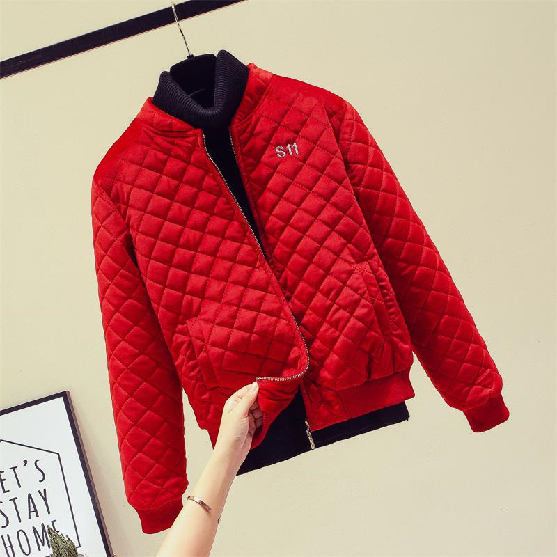 Embroidery Fashion Women Short Winter Jacket Korean Velvet Loose Cotton Coat Female Padded Cotton Casual Baseball Streetwear 201019