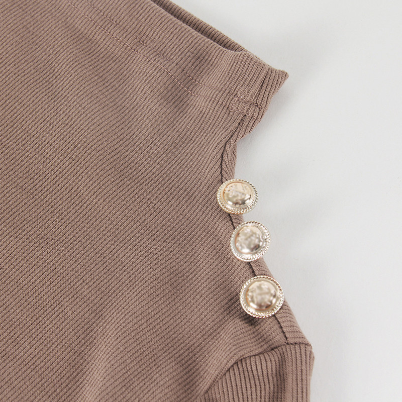 Knitting Turtleneck Female Knit Tops Women Button Sleeve Knitted Sweaters Solid Pullovers Causal Thin Office Lady Sweaters M0381 201222