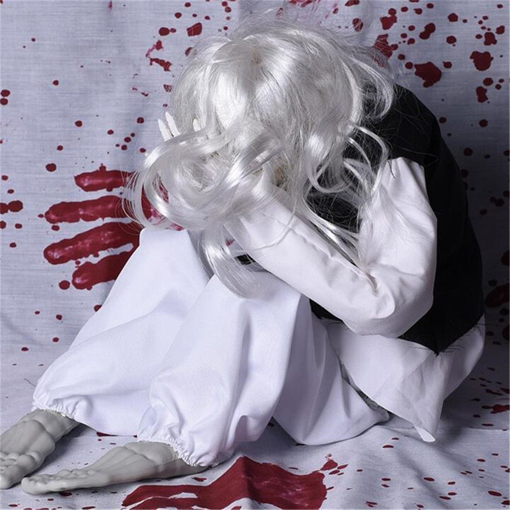 Crying Ghost Doll Voice Control Scary Ghost Baby Ornaments for Halloween/Theme Party/Haunted House/KTV/Bar Decoration Props Y201006