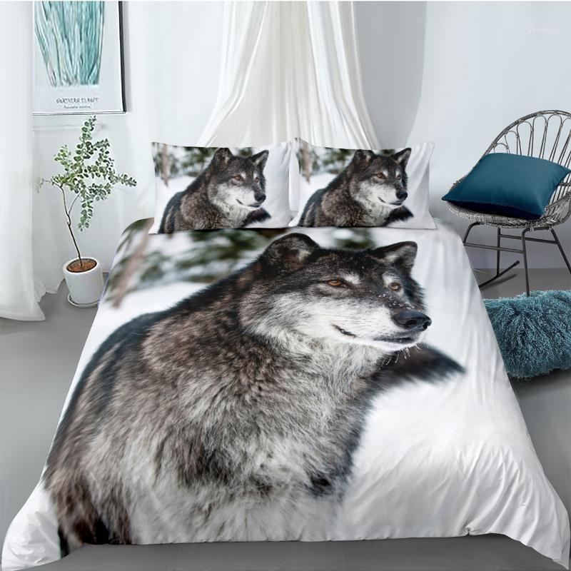 

3D Duvet Sets Bedding Set Quilt Comforther Covers Bed linens King Queen Full Double Size Animal Wolf Custom Design Bed Linens1, Nyy151
