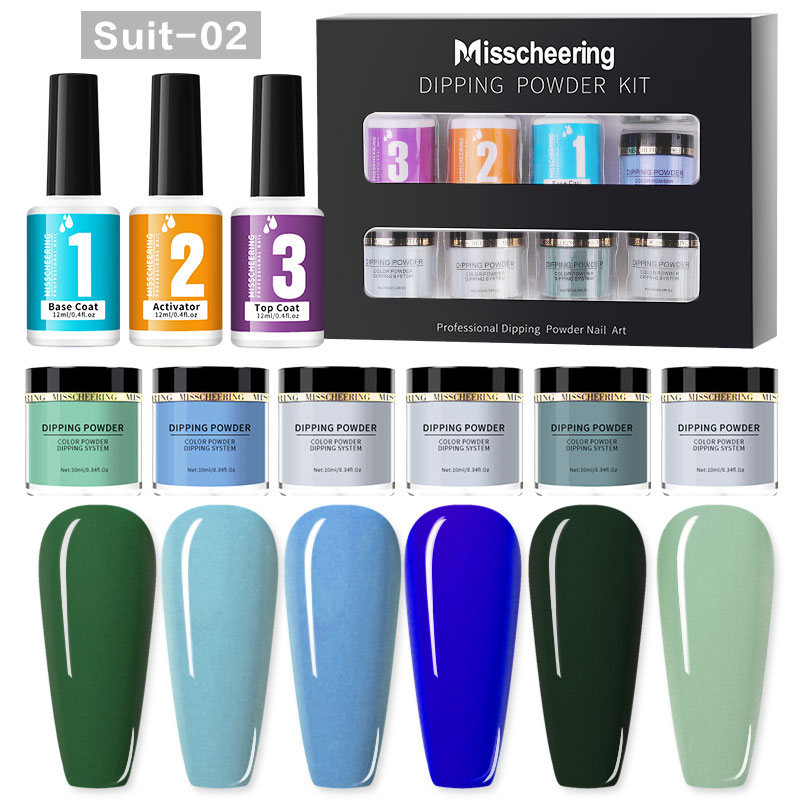 Nail Glitter A Set Nude Dust Art Dipping Powder Misscheering Pure Colors French Nails Pigment Kits DIY Manicure Decoration