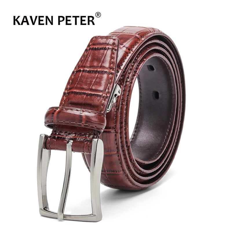Casual Men Belts Crocodile Pattern Cowskin 3.0 CM Belts For Women Unisex Genuine Leather Belt Cinturones Para Hombre Black Brown 201208
Casual Men Belts Crocodile Pattern Cowskin 3.0 CM Belts For Women Unisex Genuine Leather Belt Cinturones Para Hombre Black Brown 201208