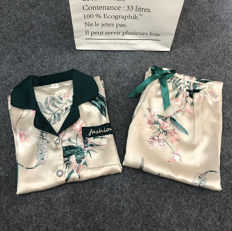 JRMISSLI 7 Piece Silk Satin Pajamas femme Pyjamas Women Sleepwear Pijama Women Pajamas Suit Female Sexy lingerie home wear 201027wtt