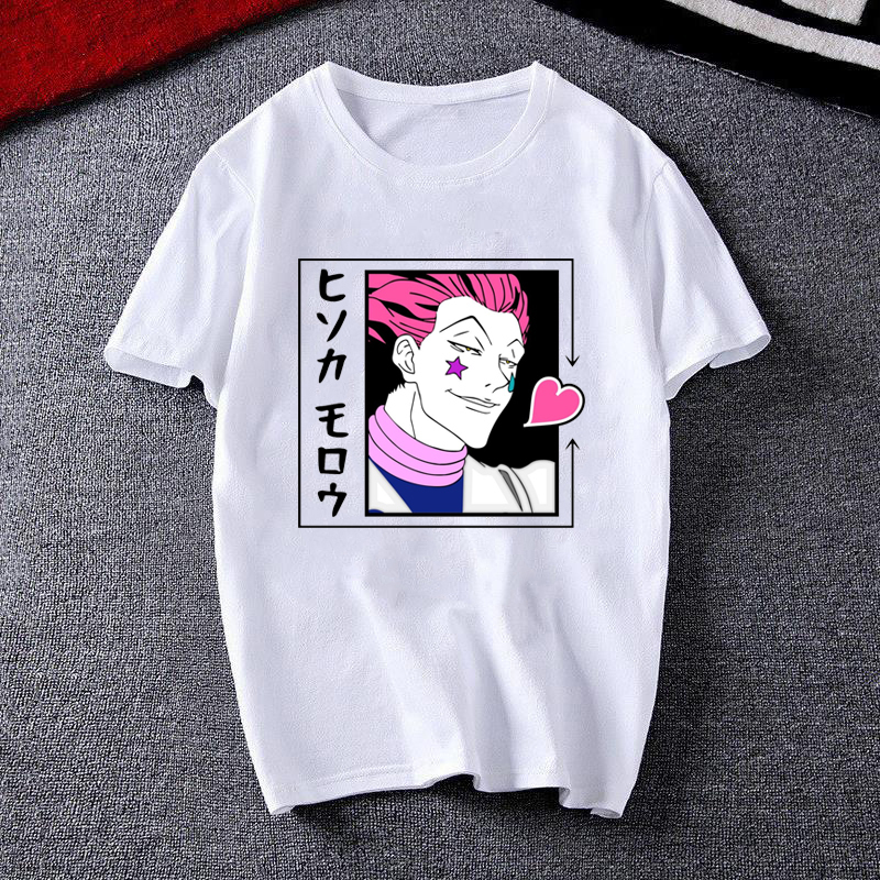 Men Women T-shirt Tops Kawaii Hunter X Hunter Tshirt Killua Zoldyck T-shirt Crew Neck Fitted Soft Anime Manga Tee Shirt Clothes Y0121
