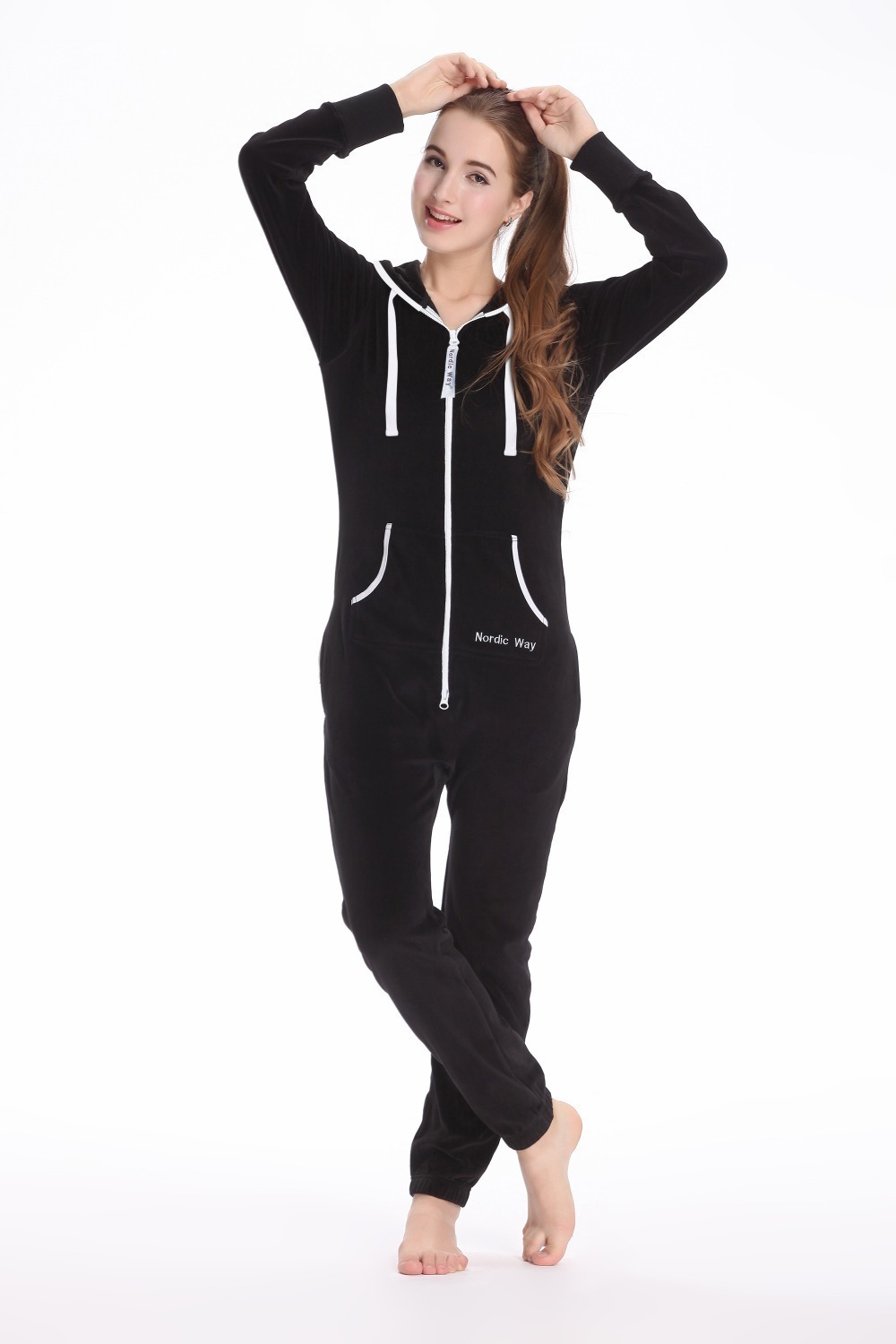 Nordic Way Onsie Velutum One Piece Jumpsuit Velvet Adult Romper Unisex Women Playsuit T200509