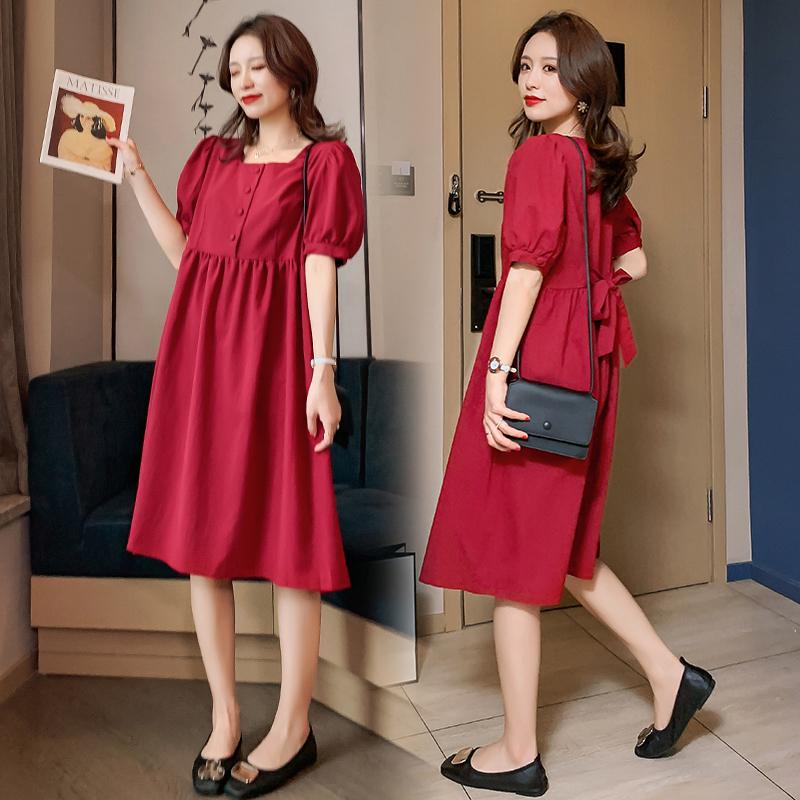 7013# 2021 Summer Korean Fashion Maternity Dress Chic Sweet Ties Waist Slim Loose Clothes for Pregnant Women Vintage Pregnancy, Wine red
7013# 2021 Summer Korean Fashion Maternity Dress Chic Sweet Ties Waist Slim Loose Clothes for Pregnant Women Vintage Pregnancy, Wine red
