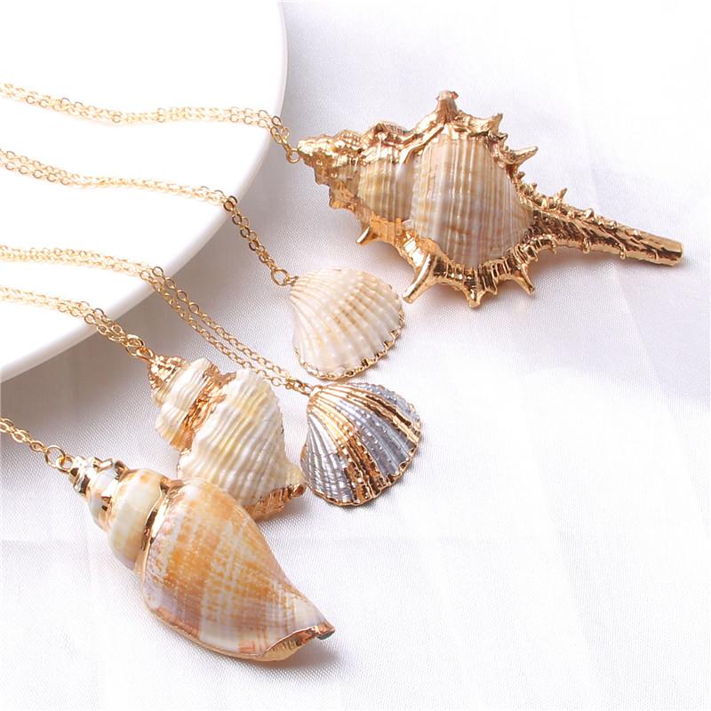 Trendy Natural Golden Conch Shell Pendant Necklace Bohemia Ocean Seaside Collar Necklace Gold Chain For Women Girl Friend Gifts
Trendy Natural Golden Conch Shell Pendant Necklace Bohemia Ocean Seaside Collar Necklace Gold Chain For Women Girl Friend Gifts