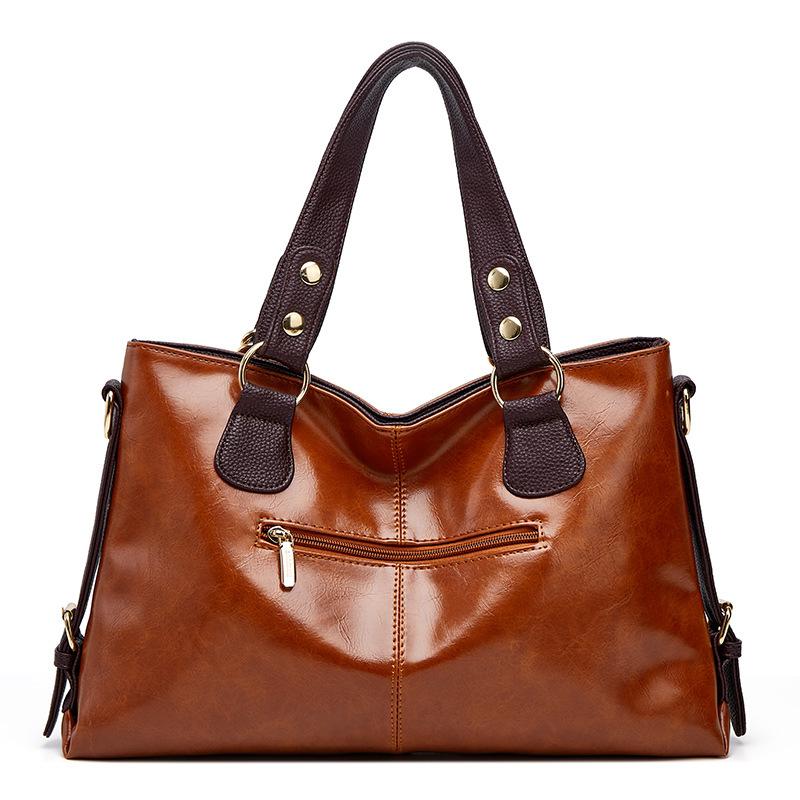 Women's Bag 2021 popular new high-capacity oil wax leather one-shoulder stiletto atmospheric tote bag, Black
Women's Bag 2021 popular new high-capacity oil wax leather one-shoulder stiletto atmospheric tote bag, Black