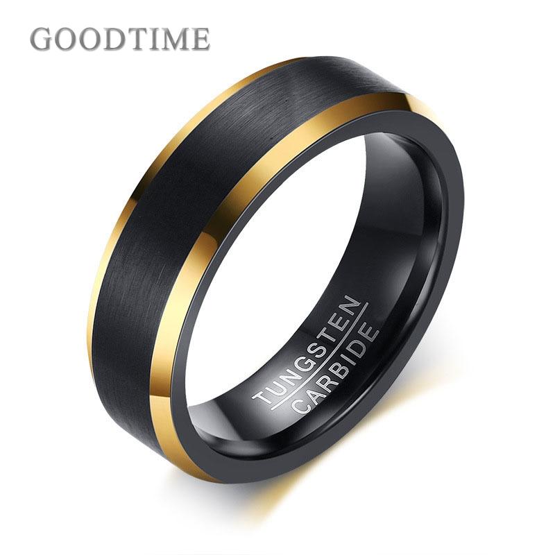 Fashion Men's Ring Tungsten Carbide Rings Wedding Ring For Bridegroom Jewelry Engagement Tungsten Brushed For Party