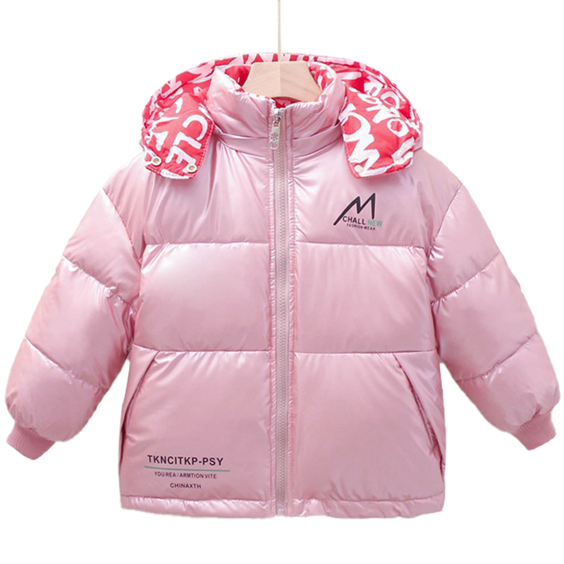 Winter children's cotton padded jacket suit new boys and girls bright face thickening double face cotton padded children's down 201102
