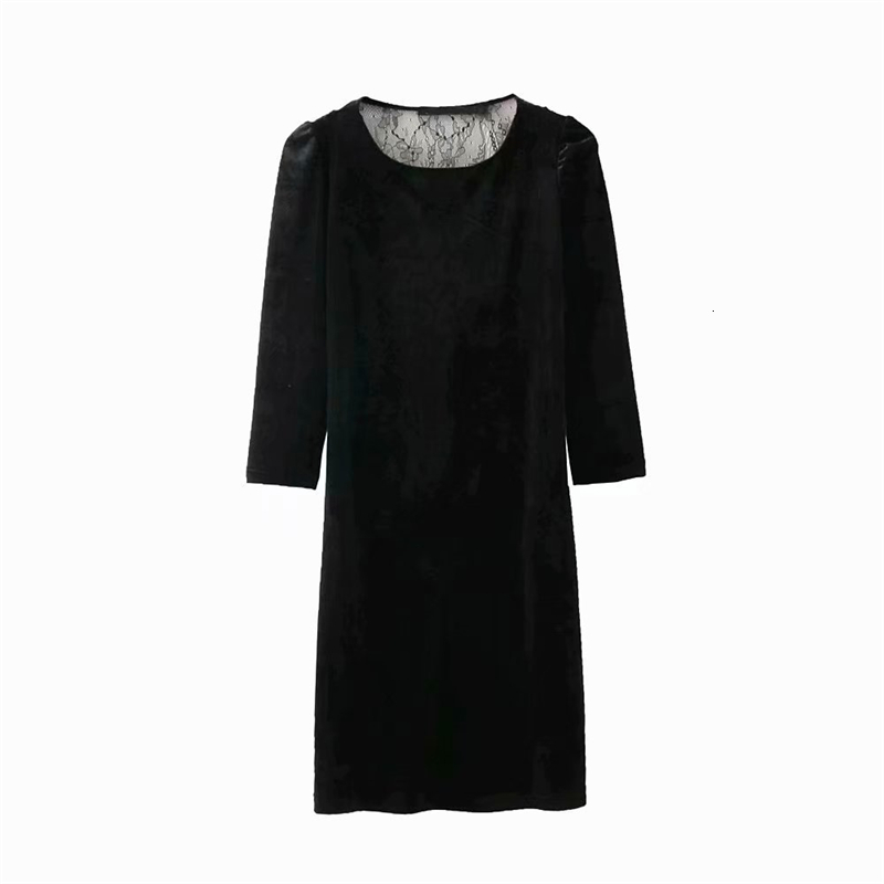 2021 New Elegant Women Black Veet Lace Patchwork Es Fashion Ladies Floral Mesh Streetwear Female Chic Slim Vestidos N093