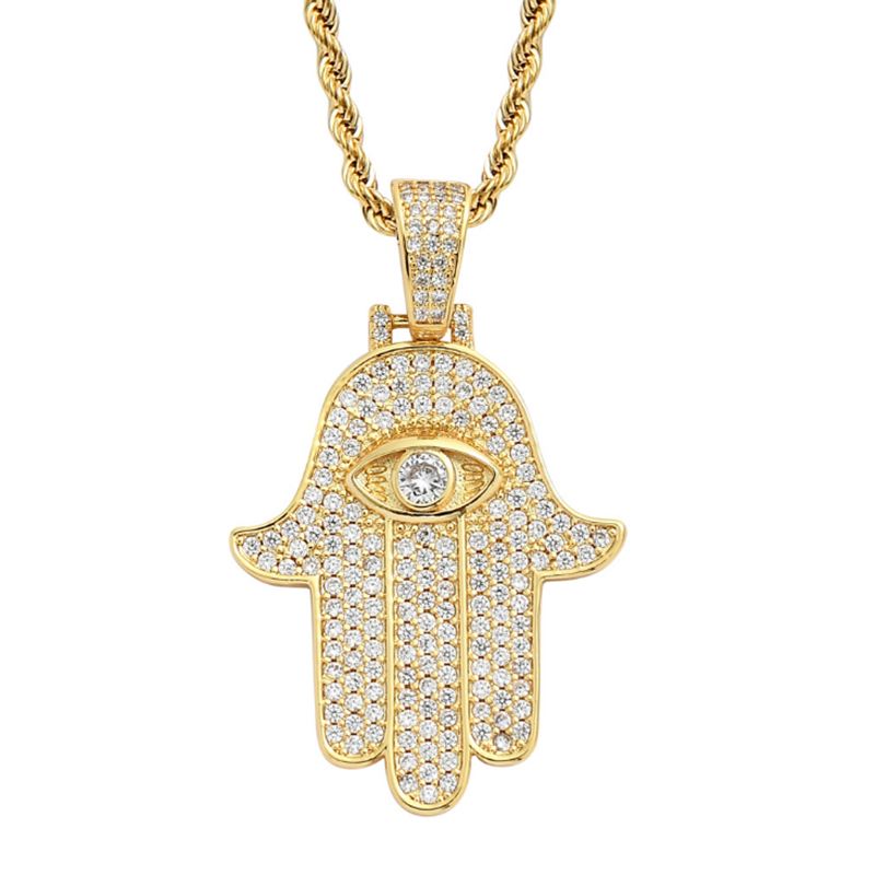 New Cubic Zircon Hand of Fatima Pendant Necklace High Quality Chain Luxury Jewelry For Gift 
New Cubic Zircon Hand of Fatima Pendant Necklace High Quality Chain Luxury Jewelry For Gift