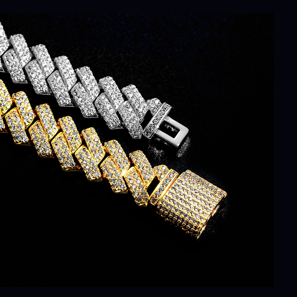 13mm Hip Hop Cuban Chain Necklace Bling Mens Diamond Tennis Chain Necklace High Quality Shining Zircon Necklaces