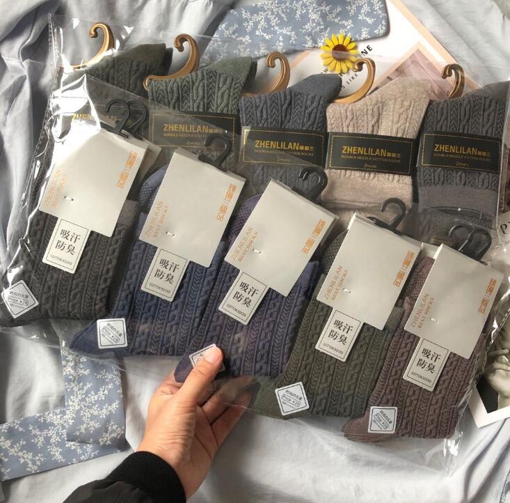 Mens womens winter warm cotton socks unisex cable knit elasticity socks multi colors multi patterns Christmas party presents