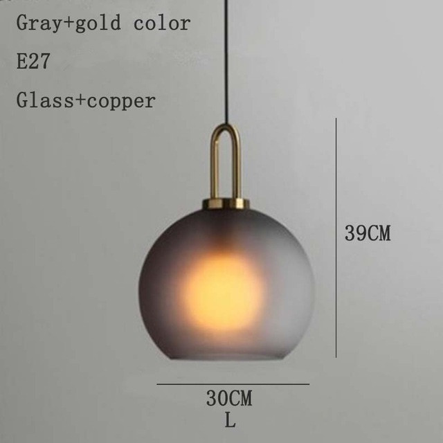 Nordic modern simple glass ball LED E27 lamp pendant lights interior lighting lamps restaurant bedroom stair decoration hanging light