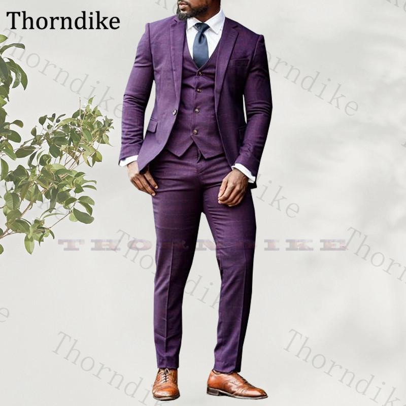Thorndike Fashion Men Business Suits Custom Made Notched Lapel Wedding Groom Tuxedos Single Breasted 3 Pieces Jacket Vest Pants, Men suit 11
Thorndike Fashion Men Business Suits Custom Made Notched Lapel Wedding Groom Tuxedos Single Breasted 3 Pieces Jacket Vest Pants, Men suit 11